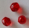 Glaskraal facet  geslepen 6 mm Rood