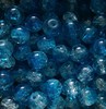 Crackle kraal 8 mm Blauw/Transparant