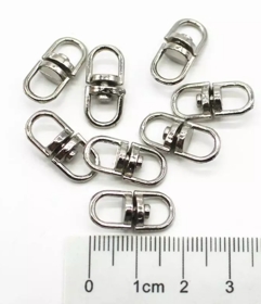 Sleutelhanger draaibaar 20x9 mm Nikkelkleurig