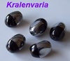 Glaskraal ovaal 13x10 mm Zwart met Zilverkleurige coating