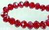 Glaskraal kristal facet rondel geslepen met glans 10x8 mm Rood
