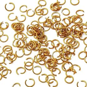 Open ring aluminium 8 mm Goudkleurig 1 mm dik