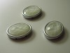 Metallook verdeler 2 gats ovaal 26x21 mm met  facet steen Beige