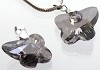 Kristallen hanger vlinder 30x21 mm Black Diamond