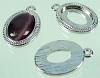 Metalen hanger ovaal 27x19 mm voor 18x13 mm plaksteen