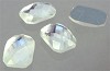 GLAS PLAKSTEEN FACET GESLEPEN RECHTHOEK PAARS
