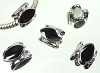 Pandora-style metalen cilinder 10x9 mm met 4 zijdig epoxy Zwart