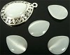 Cateye plaksteen druppel 20x15 mm Wit