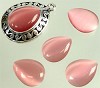 Cateye plaksteen druppel 20x15 mm Oud Roze
