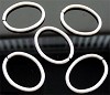 Metalen ring ovaal bewerkt 27x20 mm Zilverkleurig