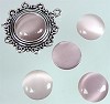 Cateye plaksteen glas rond 16 mm Lila/Roze