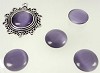 Cateye plaksteen glas rond 16 mm Donkerpaars