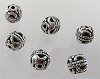 Metalen kraal rond versierd 6 mm