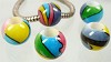 Acryl kraal rond bewerkt 12x10 mm Multicolor
