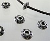 Metalen rondel versierd 7x4 mm Nikkelkleurig