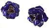 Ring bloem met epoxy versierd met glitters 33X28 mm Paarsblauw