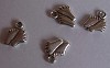 Hanger/bedel baby voetjes 10x8 mm Zilverkleurig