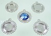 Metalen hanger rond 33x29 mm met kastje voor 16 mm plaksteen 