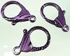 Metalen sleutelhanger sluiting 36x22 mm Zwart/Paars 