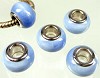 Pandora-style porselein rondel 13x10 mm Blauw