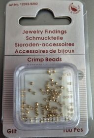 Knijpkralen rond 1 mm Goudkleurig