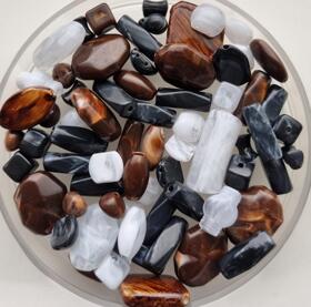 Acryl kralenmix natuursteen Wit  