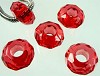 Pandora-style kunstof rondel facet geslepen 15x8 mm Rood