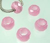 Pandora-style glas cateye rondel facet 13x8 mm Roze