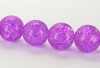 Crackle glaskraal  8 mm donker Fuchsia