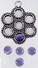 cateye plaksteen plat rond 14 mm  saffierblauw 