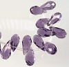Glas kristal druppel facet geslepen met mooie glans 15x7 mm Paars 