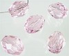 Glas kristal ovaal facet geslepen met mooie glans 10x7 mm Roze