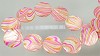 Parelmoer kraal plat rond 20 mm Roze en Oranje 