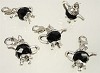 Metalen hanger bedel theepot 33x21 mm  met glaskraal en slotje Zwart 
