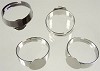 Metalen vingerring  verstelbaar voor 10 mm plaksteen