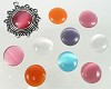 Mix cateye plaksteen glas 12 mm Multicolor