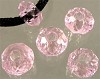 Glas kristal rondel facet geslepen met mooie glans 10x7 mm Roze