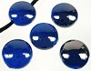 Acryl kraal plat rond duo kleur 17 mm Donkerblauw 