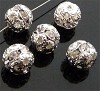 Metalen kraal kristal strass bol filigraan 8 mm Kristal