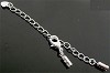 Verlengketting 80 mm met klemmetje 10x3 mm en sluiting 12x7 mm 