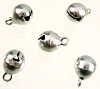 Metalen koperen hanger  rinkelend belletje 9x6 mm Nikkelkleur 