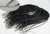 Halsketting Leerveter 45 cm  en 2 mm dik Zwart