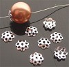 Metalen kapje filigraan bloem ca. 6x1mm bloem Zilverkleur 