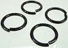 Aluminium ring rond versierd 20 mm  en 1,8 mm dik Zwart