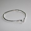 Pandora-style armband  21 cm  met karabijnsluiting Nikkelkleurig