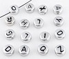 Acryl  letter kraal 7x4 mm Zilverkleurig 