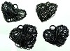 Metalen hanger geraamte hart ca. 27x22 mm Zwart 