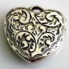 Metallook hanger hart ca.30x30 mm Antiek Zilverkleur 
