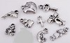 Metallook mix van hangers/bedels  ca. 12-19 mm diverse soorten  