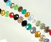 Mix glas kristal rondel facet geslepen met mooie glans ca.10x7 mm Multicolor 